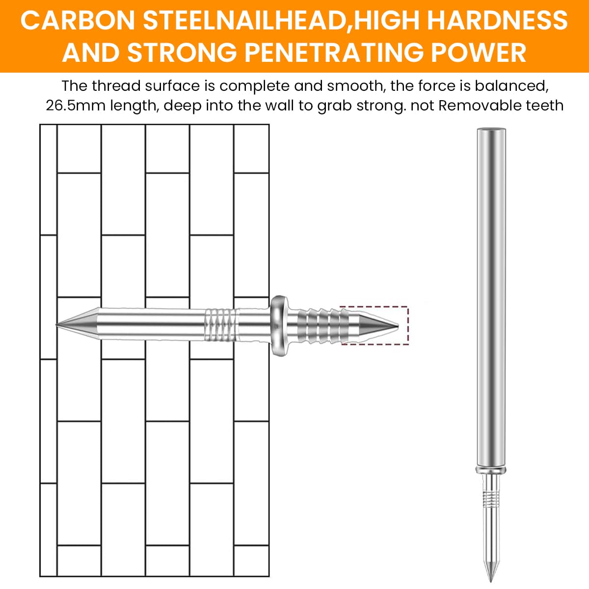 Serplex® 200Pcs Traceless Nails for Wooden Border Invisible Double-Headed Nails Threaded Screw Nails for Wooden Border Installation Home Improvement