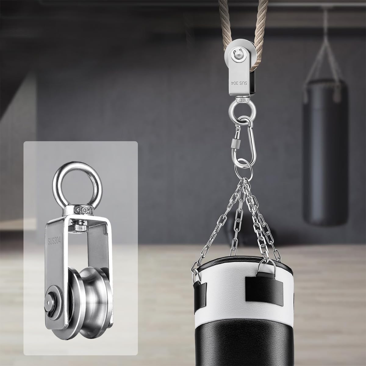 Serplex Cable Pulley Wheel 304 Stainless Steel Hoisting Pulley Wheel Smooth Bearing Cable Pulley Wheel with Loop 551lbs High Loading Capacity Hoisting Pulley Wheel for Lifting Mechanism, DIY Crafts