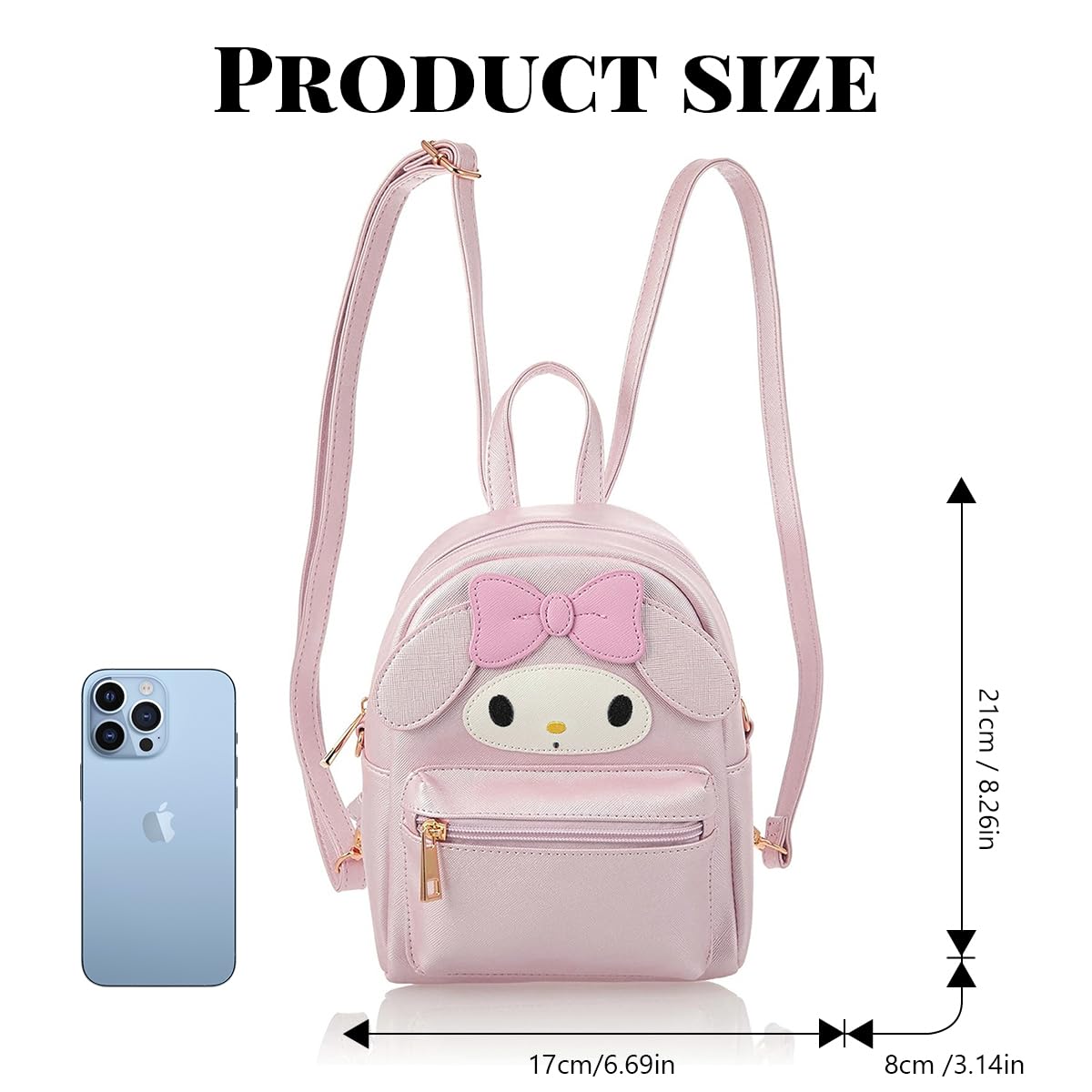 PALAY Sling Bags for Girls Anime PU Cute Bag Handbag for Girls, Stylish Latest Cosplay Shoulder Bag Backpack with Detachable Shoulder Strap, Popit Bag for Girl Birthday Christmas Gift for Girls, Pink