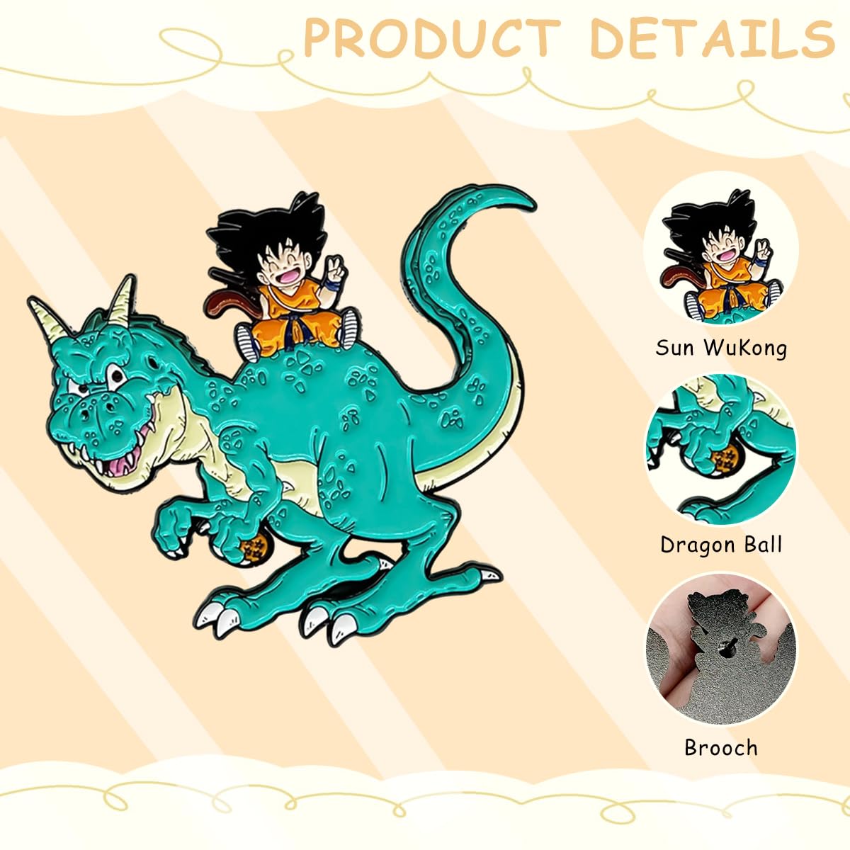 PATPAT Dragon Ball Brooch Pin Enamel Cartoon Dragon Ball Brooch Pin for Hat Backpack Charms Badge Toy Gift Brooch Pin for Kids