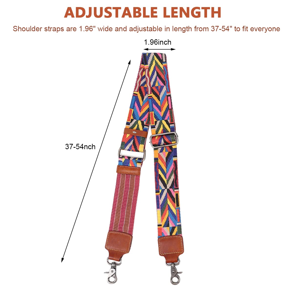 PALAY Shoulder Strap Canvas Webbing Wide Shoulder Strap Exotic Boho Crossbody Strap Adjustable Shoulder Strap for Handbag,Travel Bag