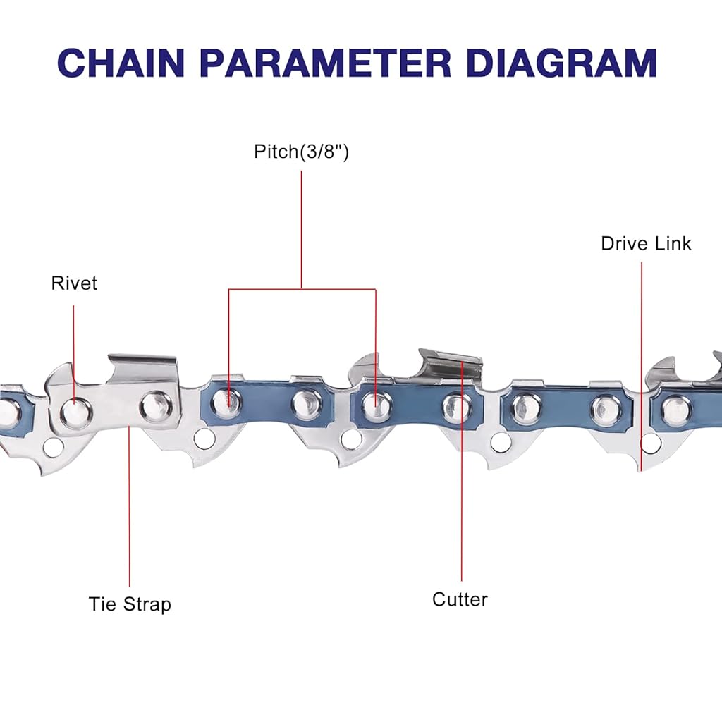 HASTHIP® 4Pcs Chainsaw Chains 6'' Replacement Chainsaw Chains Universal 1/4'' Pitch Chain Rugged Steel Chainsaw Chains for Pruning & Limbing
