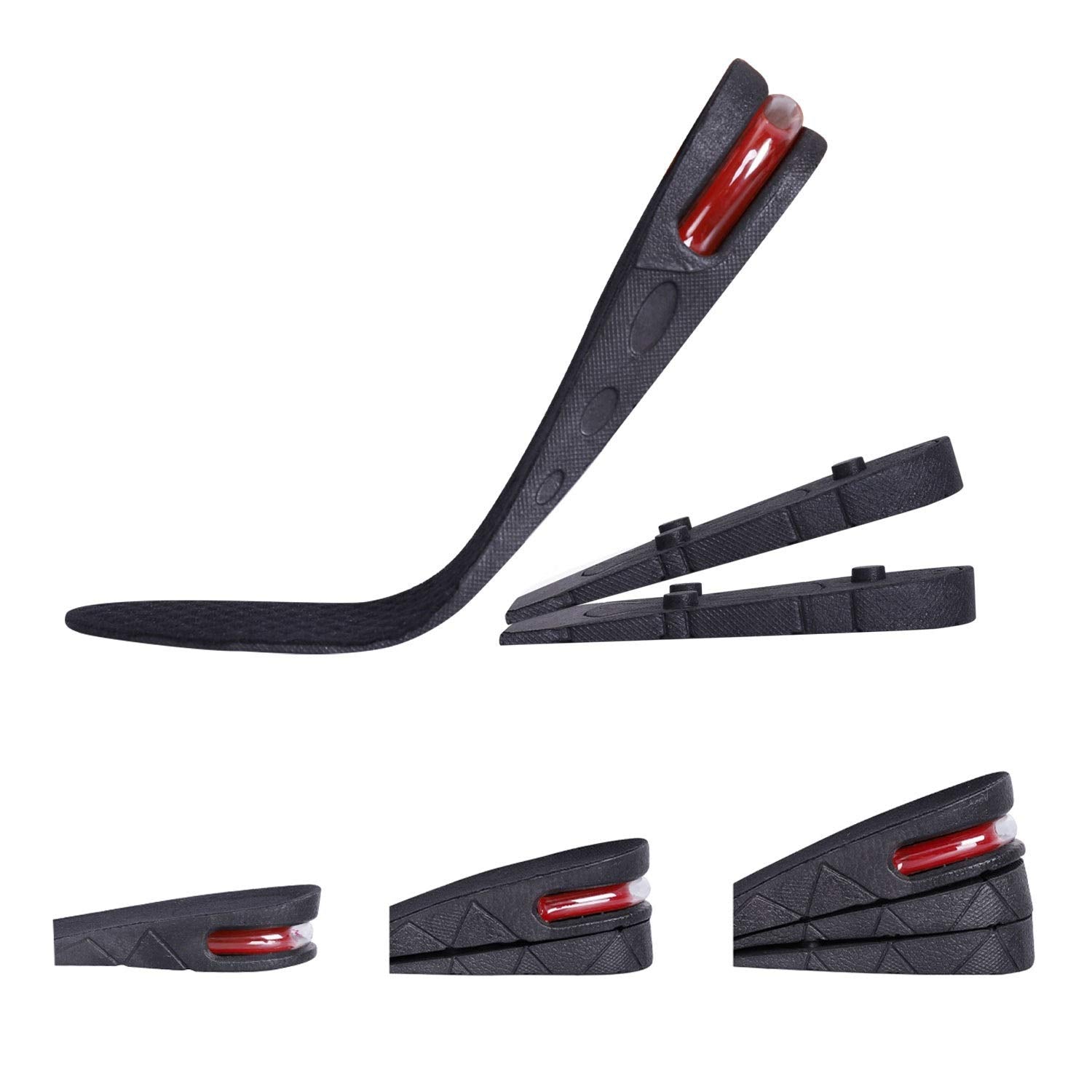 ZIBUYU Shoes Insole Height Increase 3 Layer 6cm Cuttable PVC Height Increasing Insoles for Women and Men Height Increase Insole Suitable for Shoe Size (5.5-10.5)