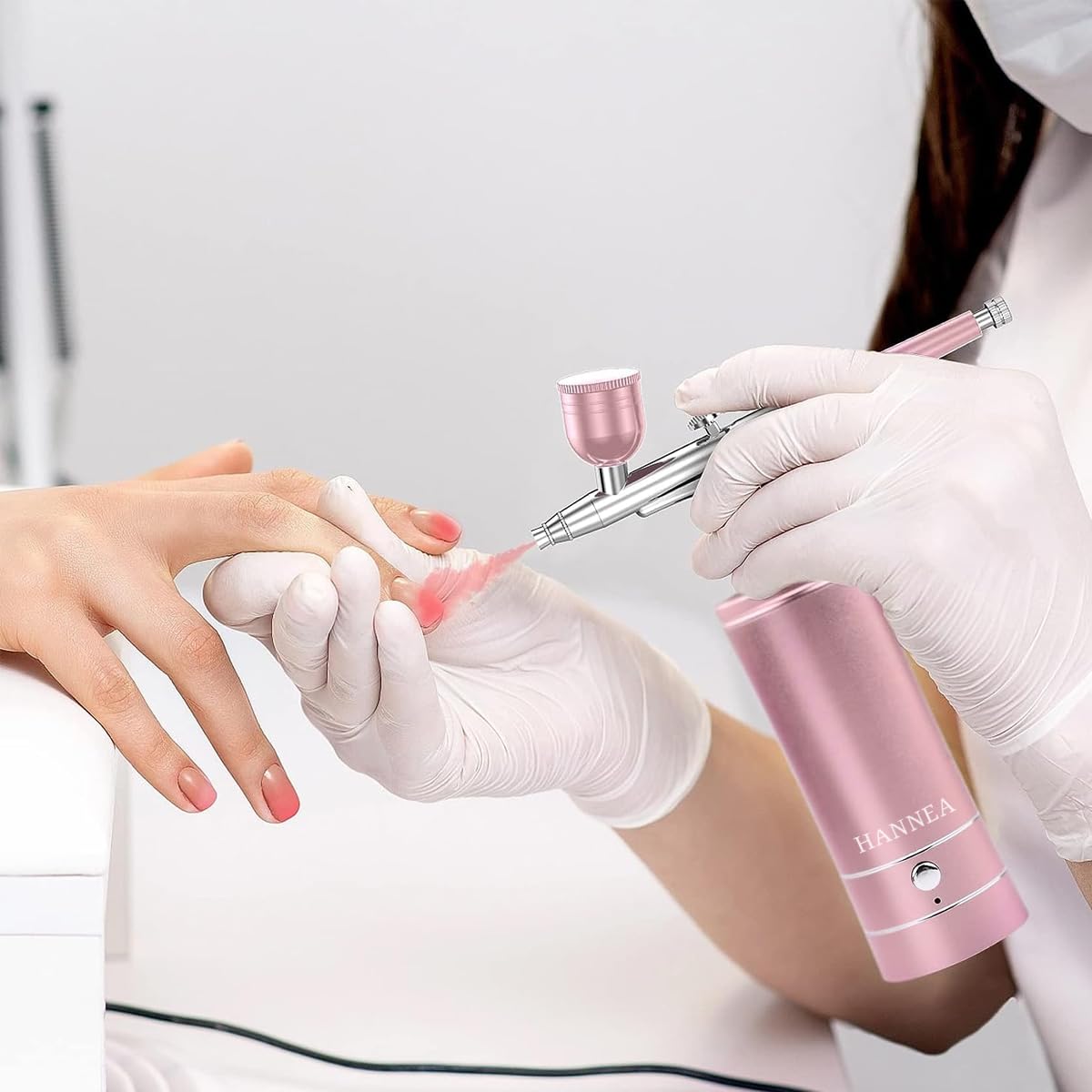 HANNEA Airbrush-Kit Rechargeable Cordless Airbrush Compressor - Handheld Airbrush Gun, Airbrush Set Portable Wireless Air Brush for Barber, Nail Art, Cake Decor, Makeup, Model Painting