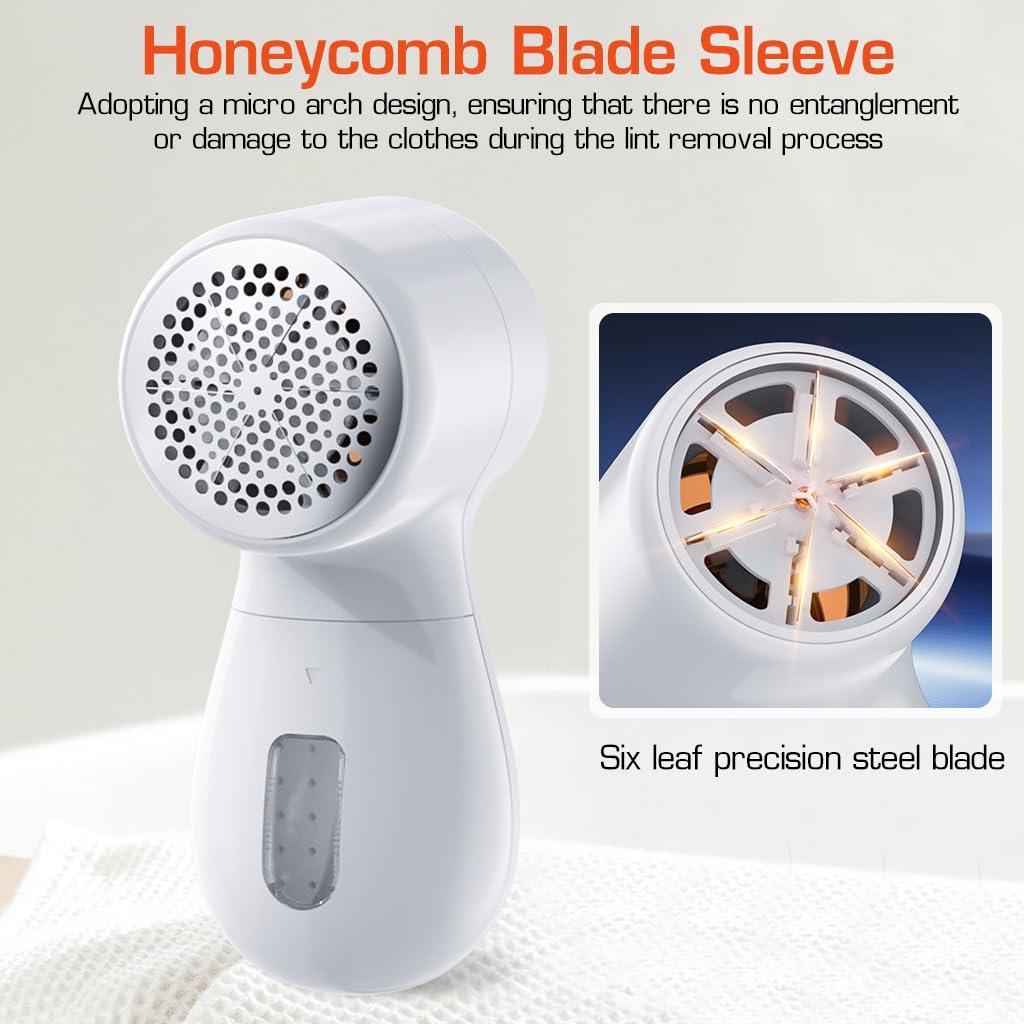 HANNEA Fabric Shaver, Rechargeable Portable Lint Remover Sweater Defuzzer, Intelligent Digital Display Lints Shaver Fuzzs Pills Bobbles Trimmer for Clothes and Furniture