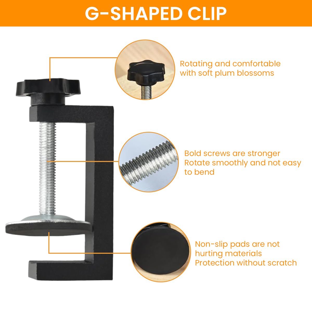 Serplex 2Pcs Woodwork Clamps Carboon Steel C Shaped Clamps Wooden Panel Holder Clamp Screw Fixing C-Clamps for Woodworking, Metalworking, DIY Craft, Drilling, Punching, Drawer Door Installation