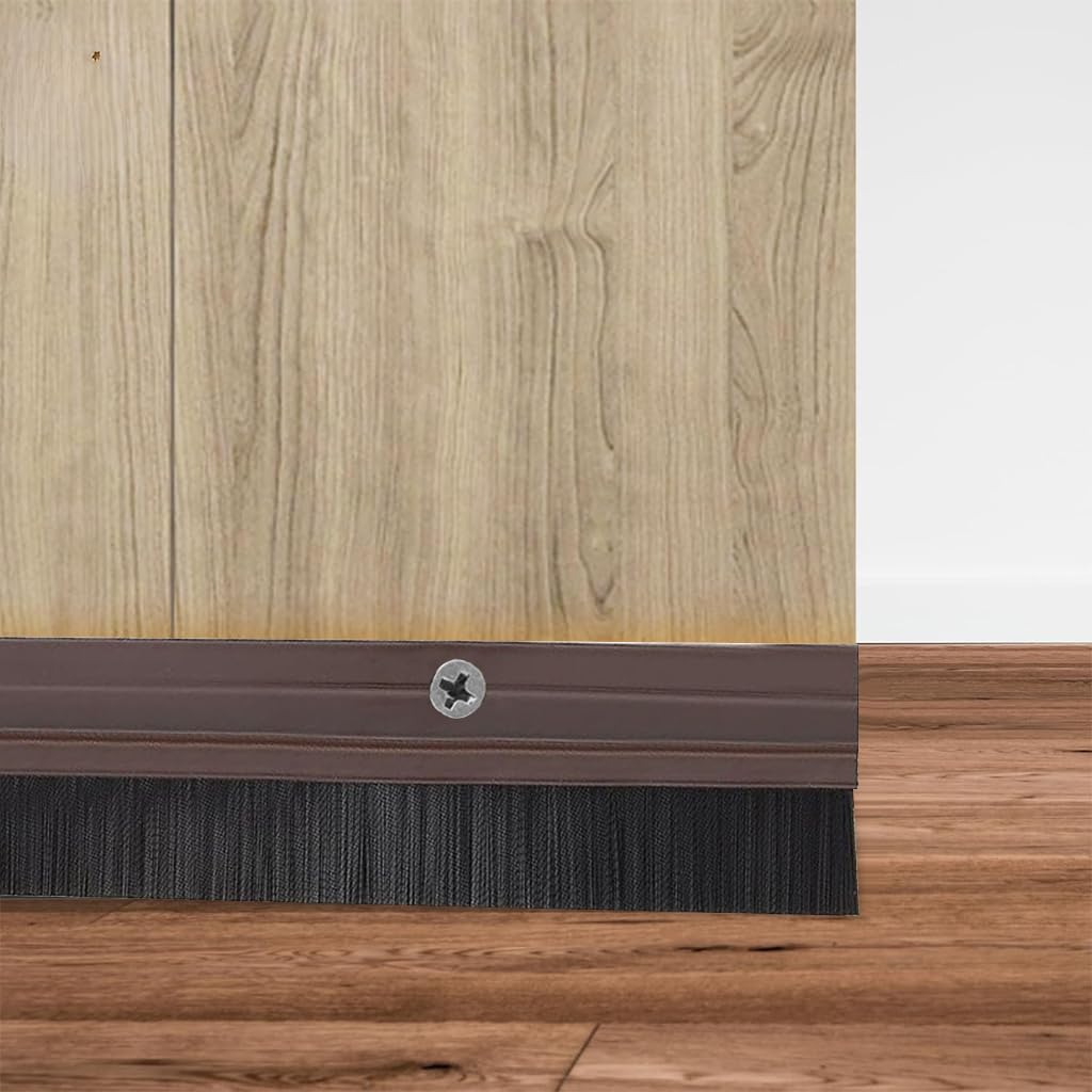 HASTHIP Door Sweep Sealing Strip for Home, 3.3ft Aluminum Alloy Door Sweep Strip for Home Door Gaps, Dust Stopper Door Seal Sweep for Exterior Home Cockroach Insect Draft Stopper