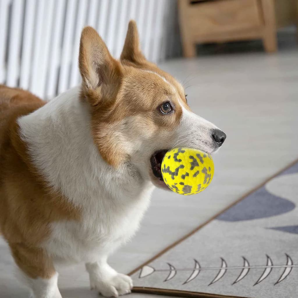 Qpets 3 inch Durable Bouncy Dog Ball for Small Medium Big Dog, High Elasticity TPU Toys for Dogs, Lightweight+ High Bounce Interactive Dog Toys, Molar Chew Ball for Power Chewer