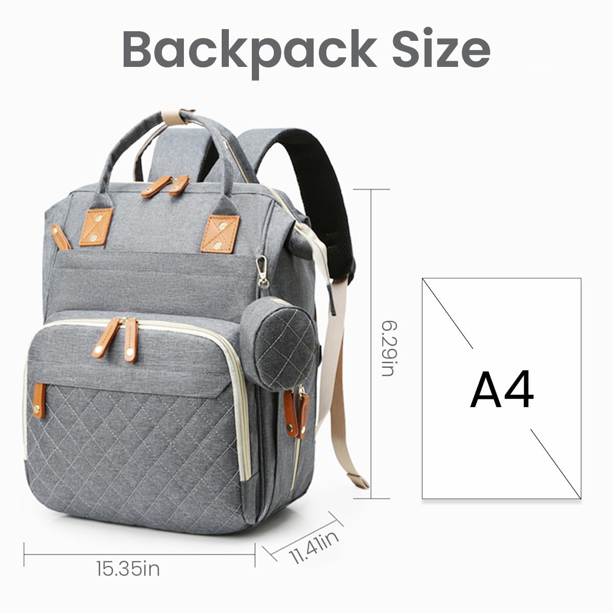 SNOWIE SOFT Stylish Nylon Diaper Backpack - Large Capacity, Multi-Pocket Maternity Bag with Wet-Dry Compartment, Stroller Straps & USB Port Durable Travel & Daily-Use Baby Bag for Indian Parents