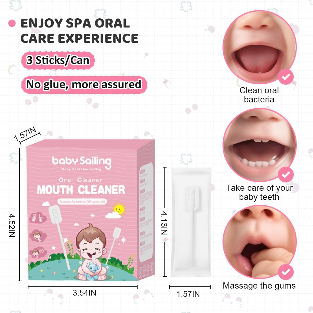 SNOWIE SOFT 30 Count Disposable Baby Care Oral Cleaning Sponge Swab Stick for Kids Adult Wet Dry Use Medical Sponge Individual Packing Cleaning Sponge Swab for Tooth Cleaning Oral Care