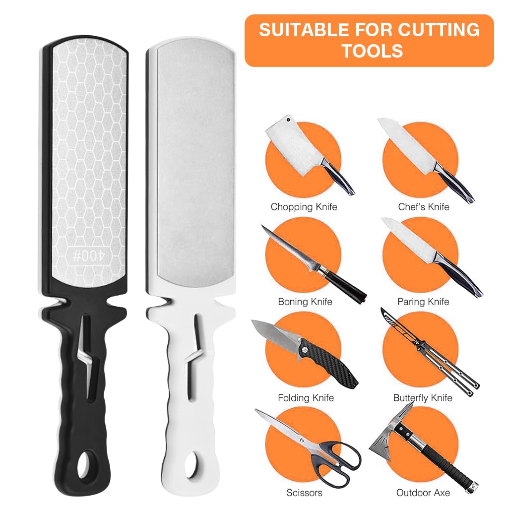HASTHIP Diamond Sharpening Plate Double-Sided 400/1000 Grit Diamond Sharpener Kitchen Scissors Sharpener Polishing Ceramic Sharpener Honing Sharpener Kitchen Sharpener for Chef Cutters, Scissors