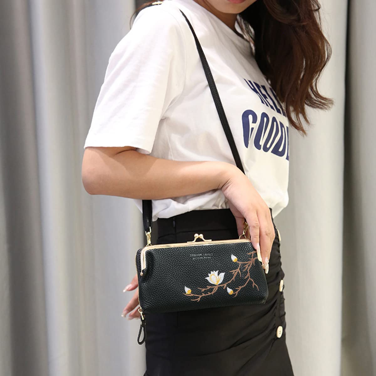 PALAY Sling Bags for Women Splicing Contrasting Prints Bucket Bags for WomeN with Detachable Shoulder Belt, Fashion Shoulder Bag Gifts for Women