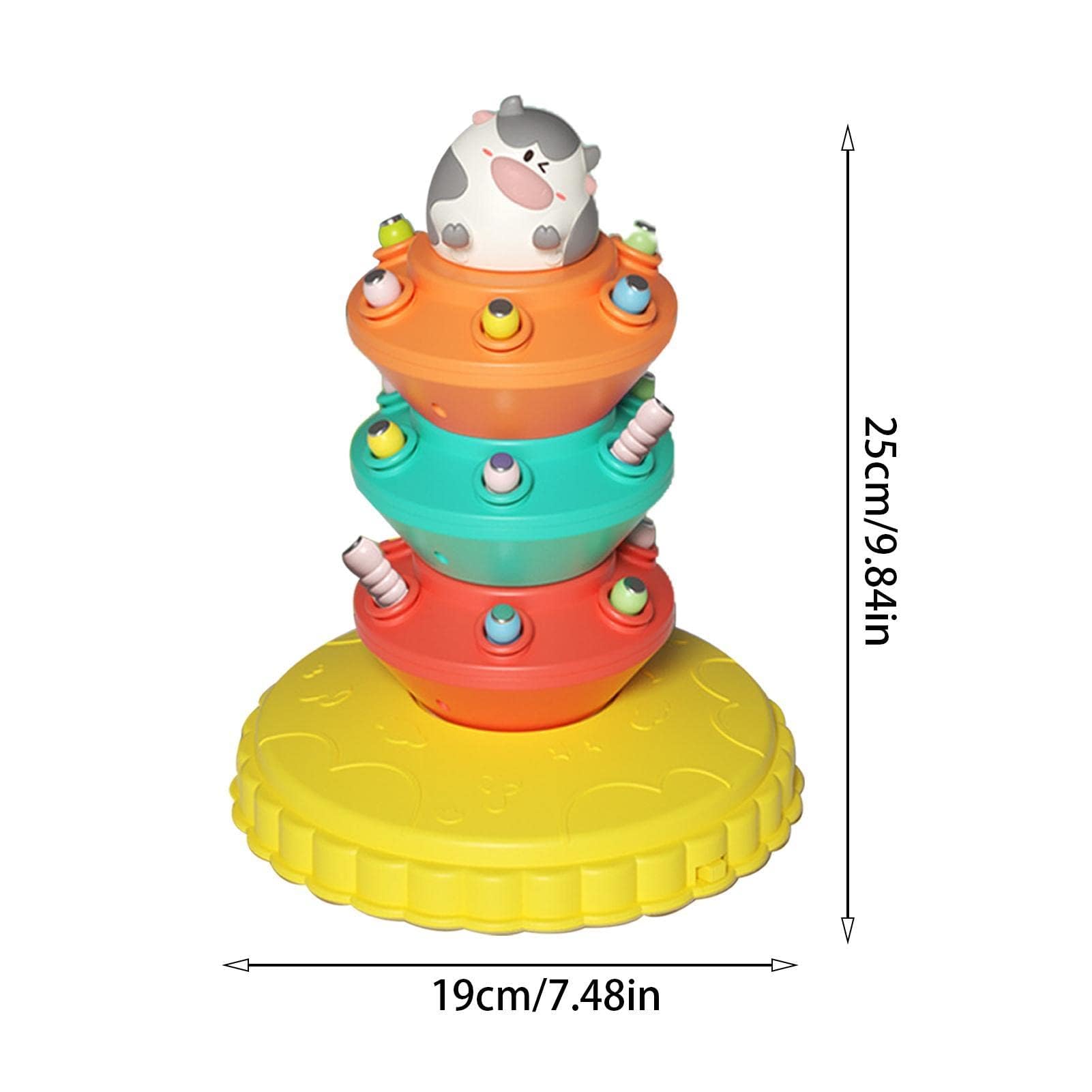PATPAT Stacking Toy Magnetic Toys for Kids Fine Motor Skill Toys for Kids Electric Rotatable Toddler Woodpecker Catch and Feed Game, Bird Caterpillars Toy Set Montessori Toys for 3 Year Old Boy
