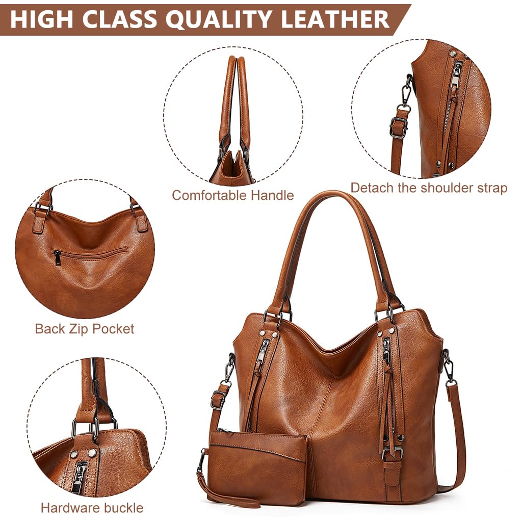PALAY Tote Bags For Women PU Leather Hobo Bags for Women Purse Stylish 2 in 1 Handbags with Shoulder Strap Ladies Office Bag