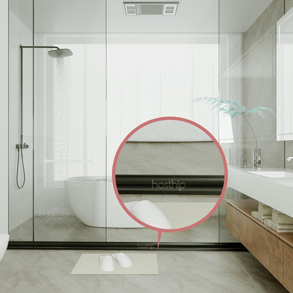 HASTHIP 39 Inches Shower Threshold Water Dam Flexible Shower Water Guard Blocker Self-Adhesive Silicone Shower Water Dam Shower Splash Guard for Kitchen Countertop Sink, Cooktop, Bathroom Tub