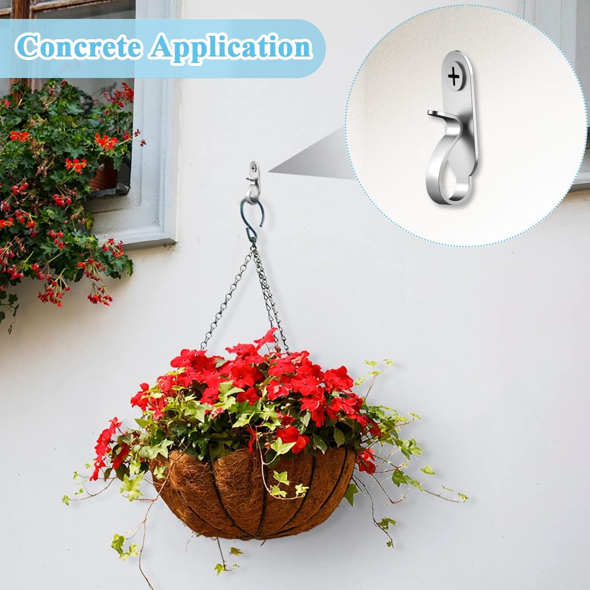 HASTHIP 20Pcs Stainless Steel Wall Hooks - Versatile String Light Hangers, Screw-in Clips for Indoor/Outdoor Decors, Fairy Lights, Cable Organizer, Outdoor Screw Hooks for Christmas Party