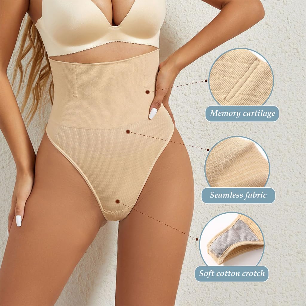 PALAY Tummy Control Thong Panty for Women High Waist Elastic Shapewear for Women Seamless Bodyshaping Thong Panty, M
