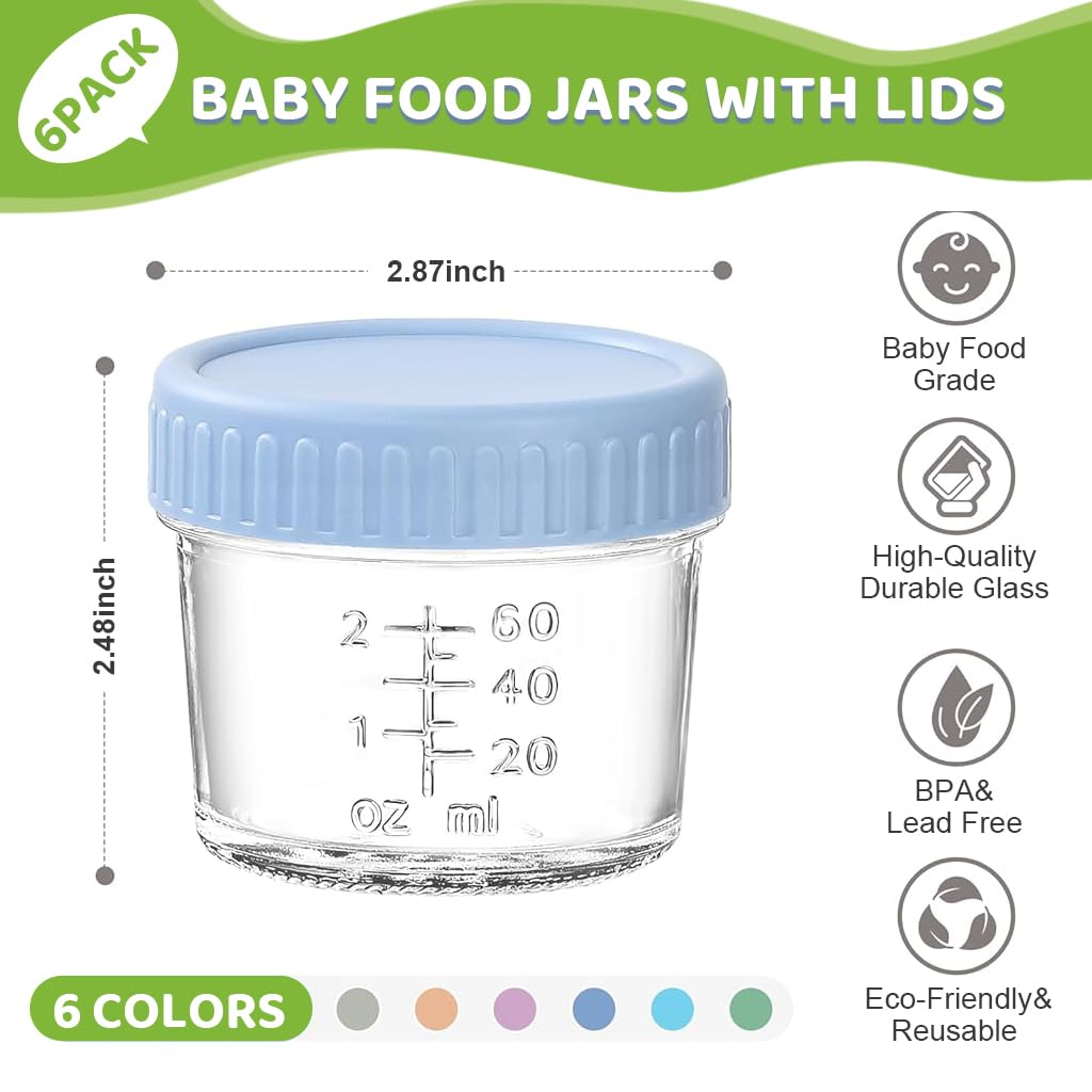 HASTHIP 6Pcs Salad Dressing Containers 120ml Glass Jam Jars Ketchup Cups Sauces Jars for Lunch Box Portable Glass Sauces Cups with Cap Multi-Purpose Glass Jar for Seasonings, Jam, Soy Sauces, More