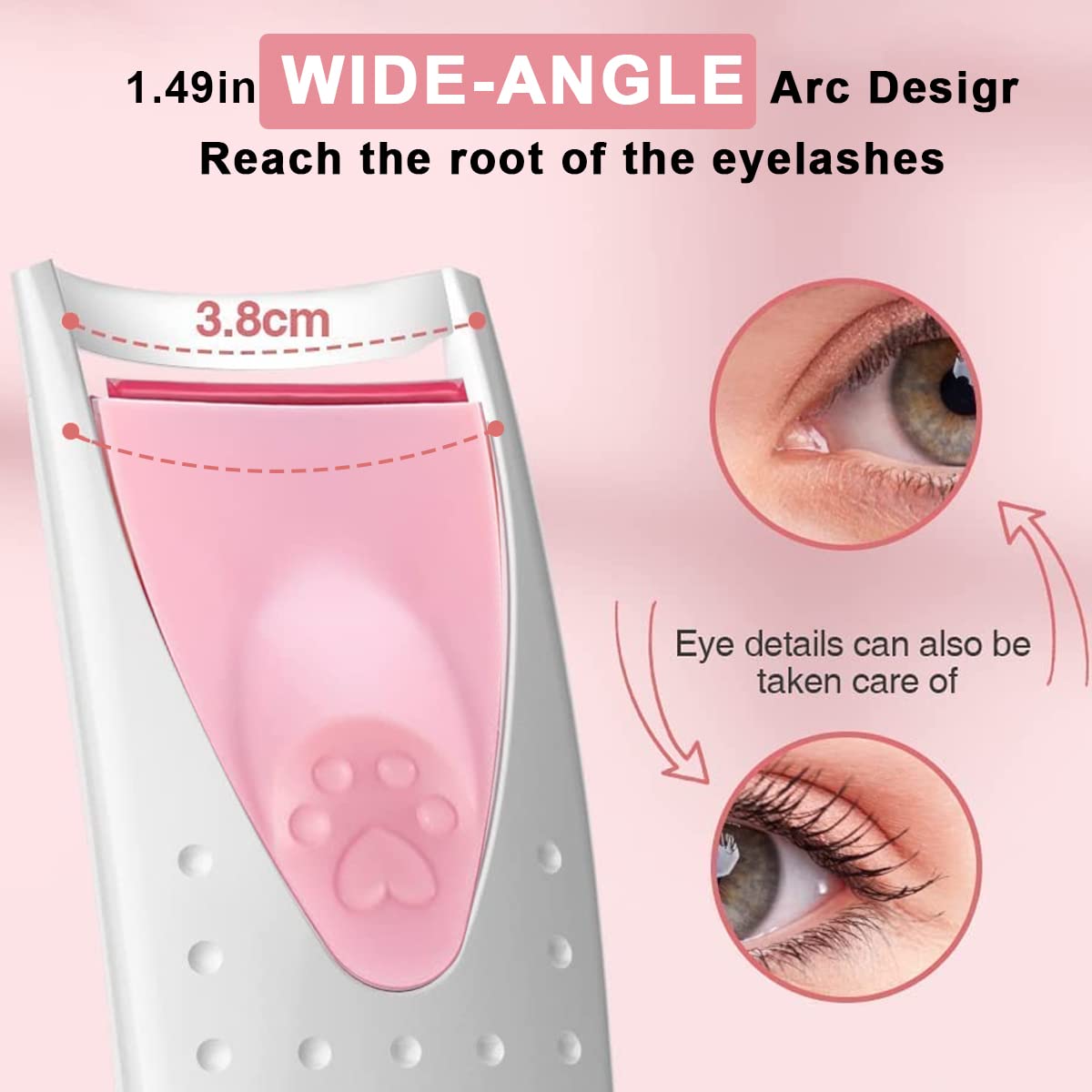 MAYCREATE Heated Eyelash Curler for Women, Electric Eyelashes Curler with Silicone Heating Pad, Fast Heating Natural Curling Lash Styling Tools