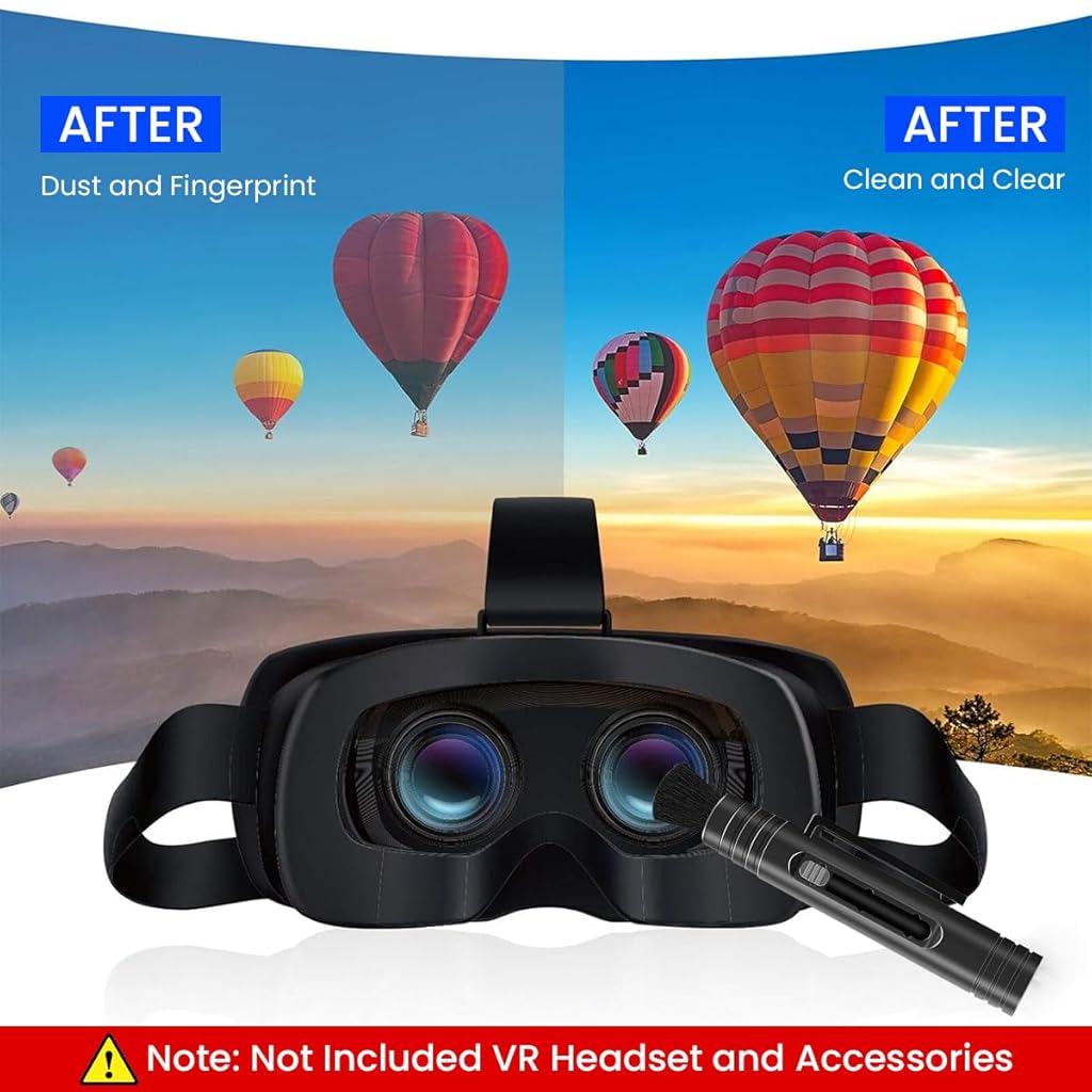 ZORBES® VR Headset Cleaning Kit, VR Lens Cleaner, Lens Pen Cleaner Kit for Meta Oculus Quest 2 3 /Xbox/PS/Wii, Cleaning kit for VR Facial Interface & Face Cover Protect Lens from Dust