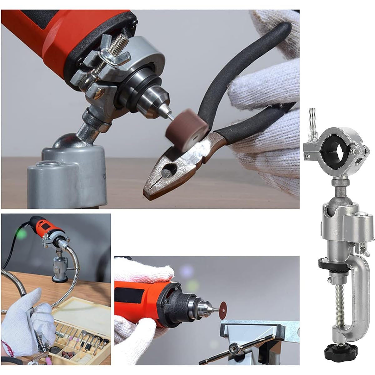 Serplex® Small Bench Clamp Vise 360 Degree Desk Clamp Vise Adjustable Clamp Diameter Robust Aluminum Alloy Bench Clamp Vise for DIY Crafting, Jewelry Making Crafts
