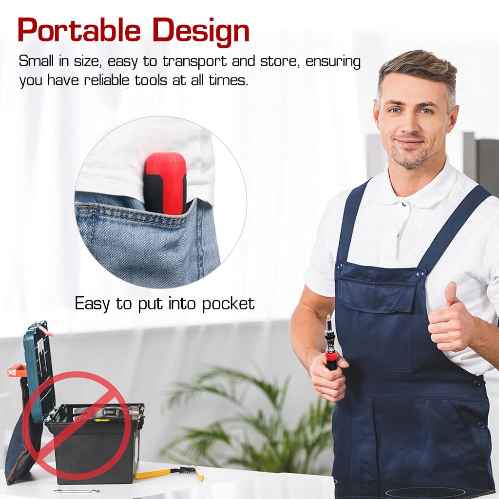 Serplex 13 in 1 Multi Screwdriver Tool Set Adjustable Angled Ratcheting Screwdriver 13pcs Chrome Vanadium Steel Bits with Bit Storage Design Portable Multi Screwdriver Household Tool Garage Tools