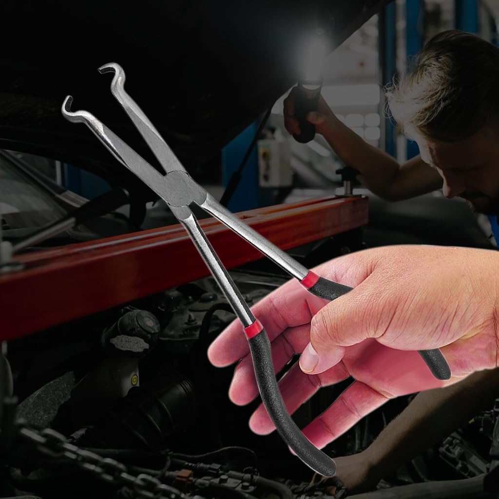 STHIRA Spark Plug Wire Removal Plier 11 inches Spark Boot Removal Pliers for Car Anti-slip Serrated Tongs Spark Plug Removal Pliers