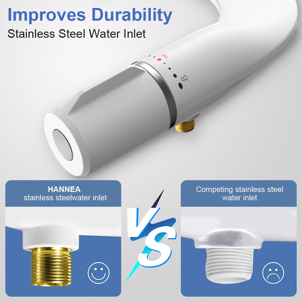 HANNEA Jet Spray for Toilet Portable Ultra-Slim Bidet Spray with Dual Nozzles (Posterior/Feminine Wash) Adjustable Water Pressure, Non-Electric Bidet for Toilet Seat Attachment