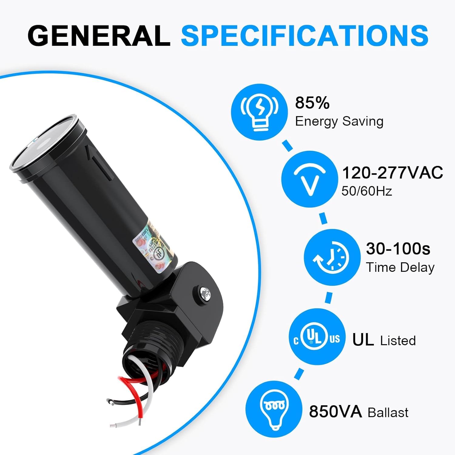 Serplex Dusk to Dawn/Day Night Sensor, Photoelectric Switch, Outdoor Conduit Lighting Control with Photocell and Swivel Mount, 120~277V Photoelectric Switch LDR Auto Day/Night On & Off Photocell