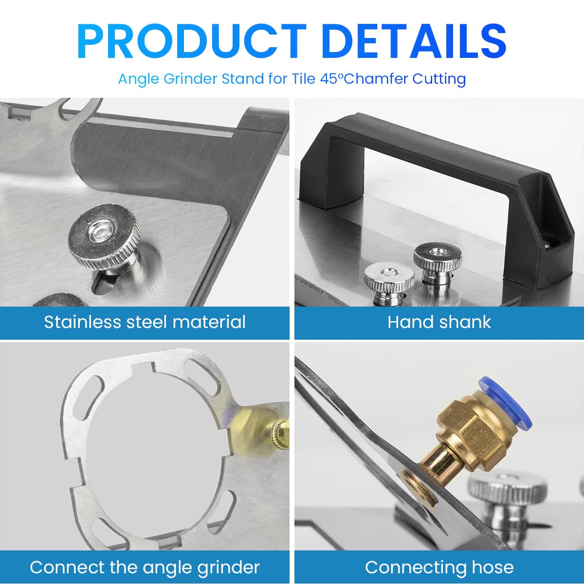 Serplex 45 Degree Tile Chamfering Tool, Angle Grinder Stand for Tile 45° Chamfer Cutting, Angle Grinder Chamfering Tool, Angle Grinder Tool for Cutting Ceramic Stone