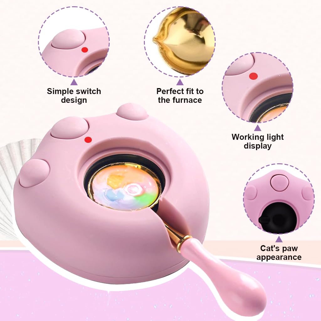HASTHIP Electric Wax Seal Warmer Kit USB Wax Warmer Machine with Melting Spoon Cartoon Electric Wax Seal Seal Warmer Furnace for DIY Wax Seal Stamp DIY Envelope Seal Crafts