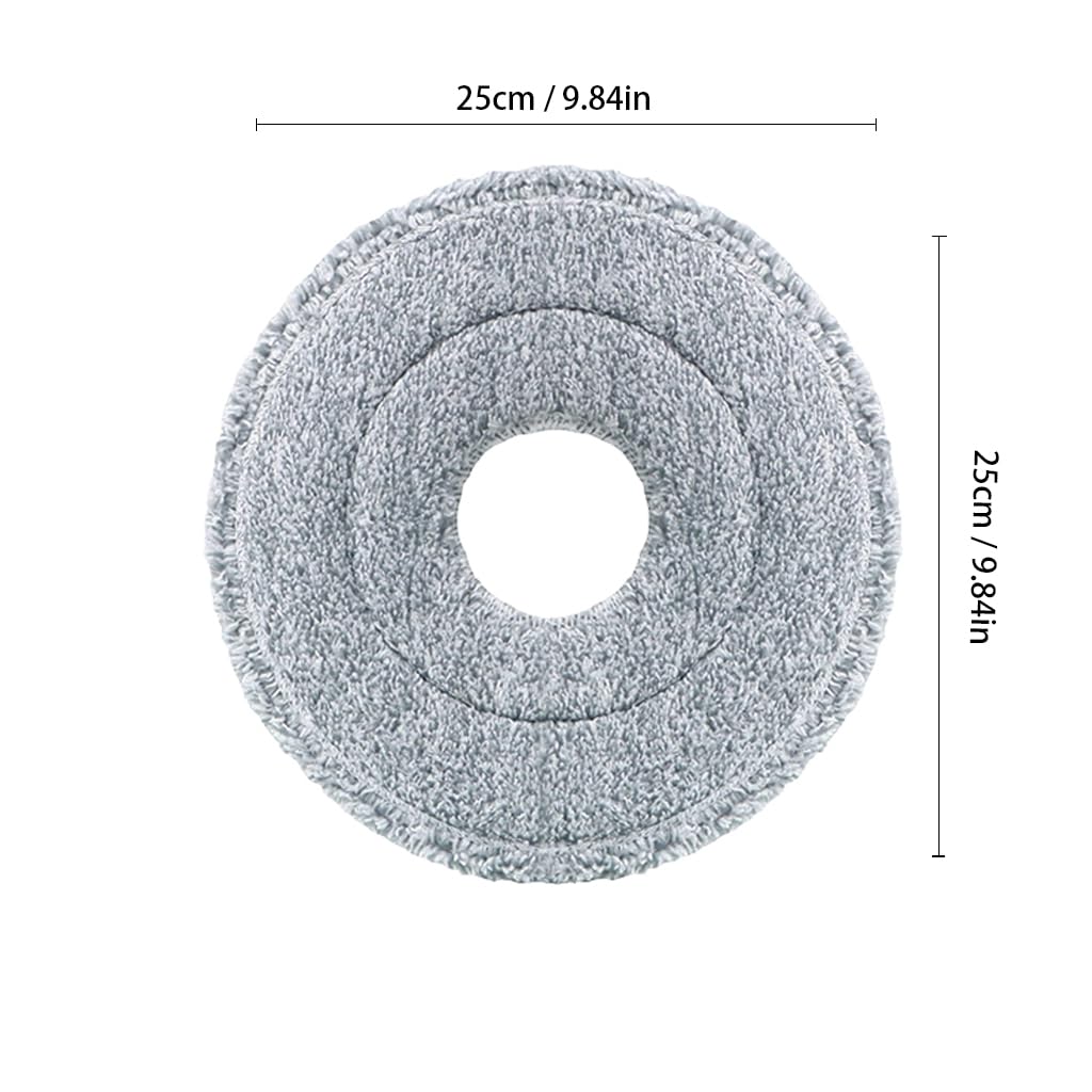 Verilux 4Pcs Microfiber Mop Pads 9.84 Inches Round High Absorbent Microfiber Mop Pads Replacement for Rotary Mop Wet Dry Use Microfiber Mop Pads, Compatible Most Round Spin Mop & Bucket