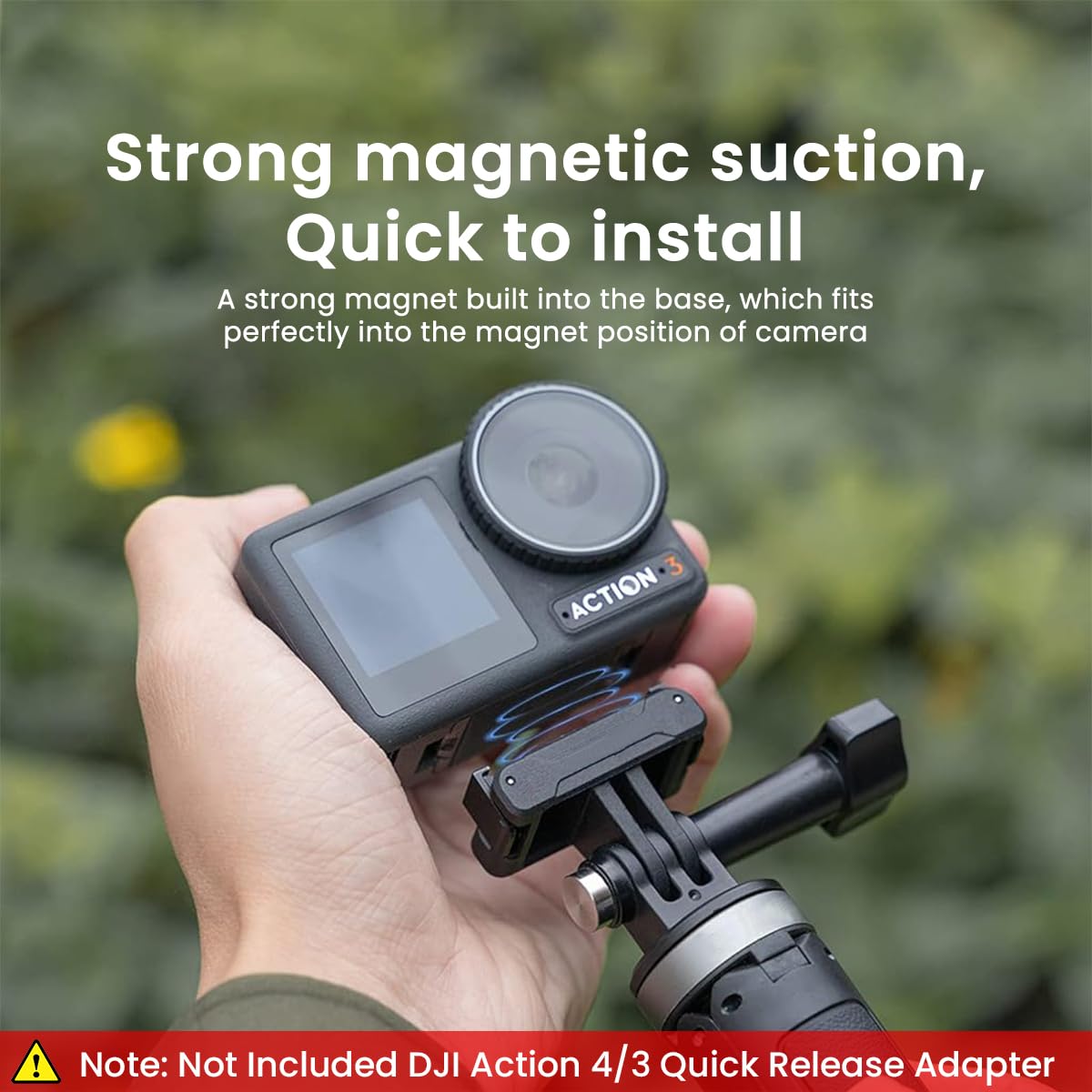 ZORBES Magnet Adapter Mount for DJI Action 4/3 Quick Release Adapter with Secure Claws Outdoor Tripod Adapter Mount Accessory for DJI Action 4/3