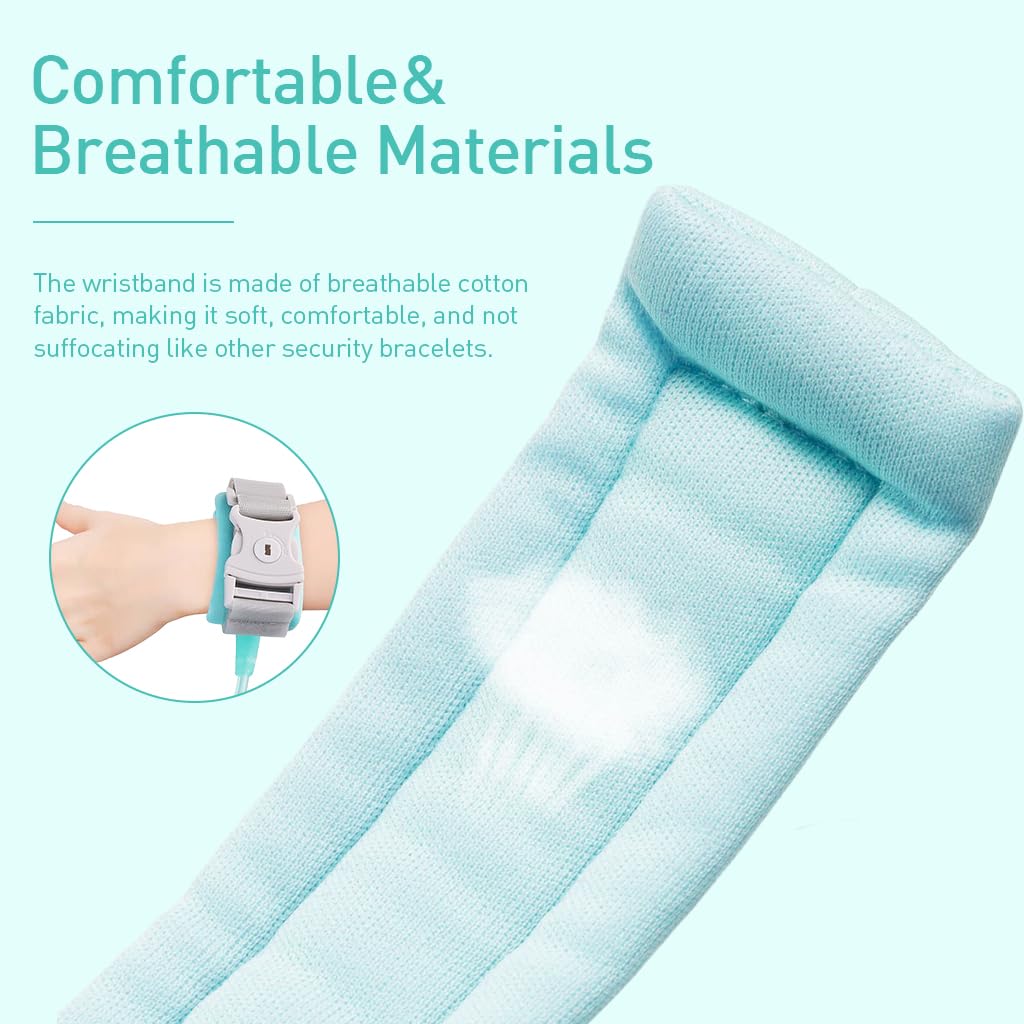 SNOWIE SOFT Anti Lost Wrist Link, Toddler Walking Leash with Anti-open Lock, 360 Degree Swivel Wrist Design Elastic 6.6ft Child Wrist Leash, Kids Leash for Supermarket Mall Airport Amusement Park