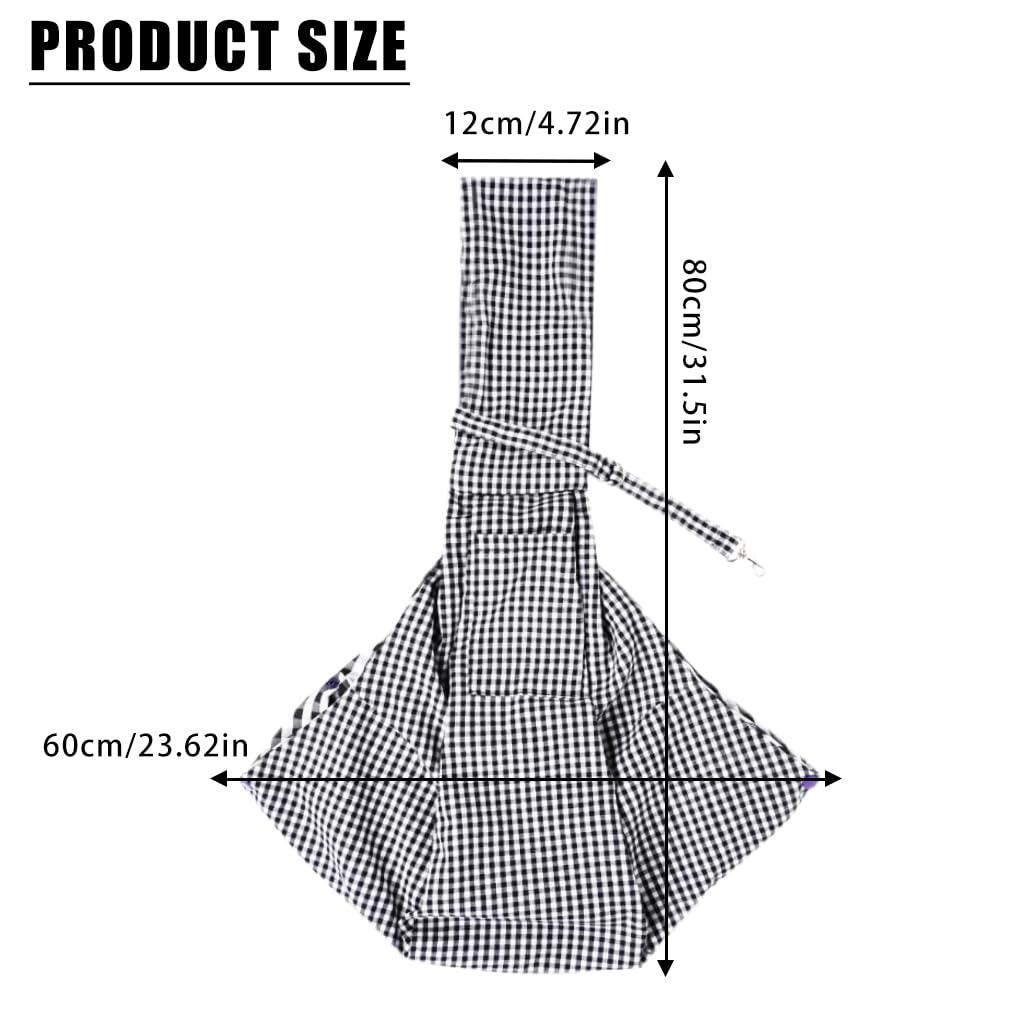 Qpets Small Dog Carrier Bag, Foldable Outdoor Cat Dog Backpack Sling Bag, Crossbody Pet Bag Adjustable Strap Dog Carrier Bag with Snap Button Shoulder Bag (Suitable for 7.5kg Below)
