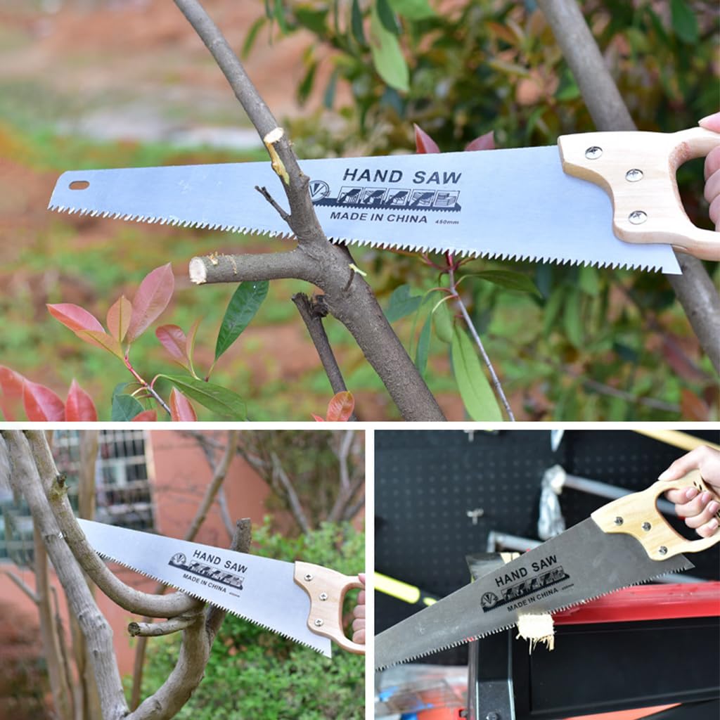 HASTHIP 45cm Hand saw for Wood, Plywood Cutting, Heavy Duty SK-4 Steel Handsaw for Pruning, Gardening, High Cutting Efficiency, Hand-Crafted Tool for Carpenter