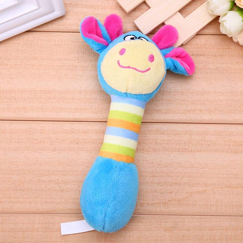 ELEPHANTBOAT Funny Animal Shape Pet Puppy Dog Plush Sound Squeaker Chewing Toy (Blue, 18*10cm)