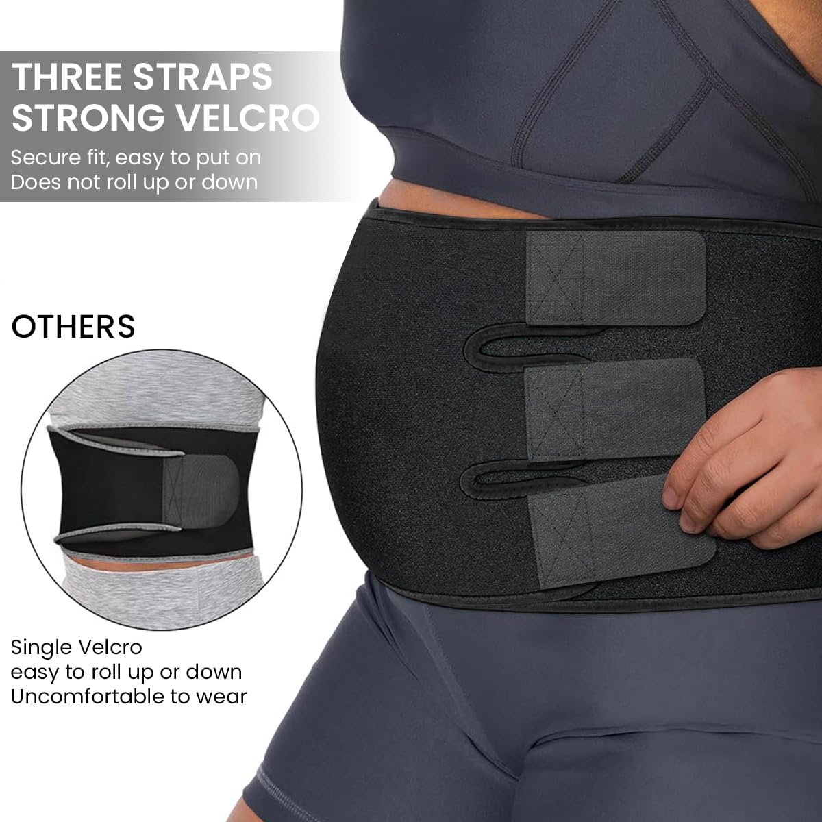 Proberos Fitness Compression Waist Band Latex-free Neoprene Waist Trimmer Unisex Adjustable Waist Support Wrap with Phone Pocket Waist Trainer for Running, Weightlifting, Lumbar Support