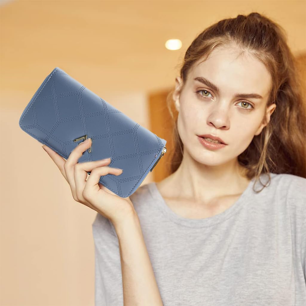 PALAY Hand Purse for Women PU Leather Wallet RFID Bag Clutch Bag Long Wallet for Women with Hand Strap Fashion Card Holder Ladies Purse