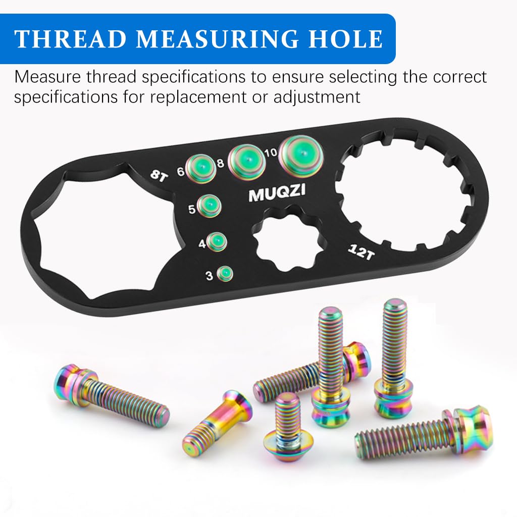 Proberos Bicycle Fork Cap Wrench 3.93 inches Pocket Multi Wrench Tool Bike Front Fork Shoulder Caps Wrench, Multifunctional Aluminum Alloy Bike Maintenance Tool Spanner