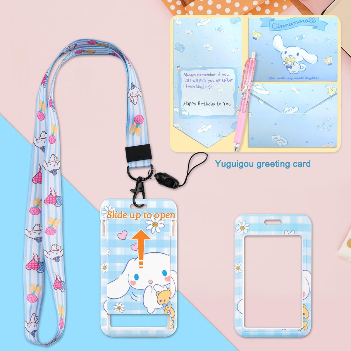 Climberty Kawaii Cinnamoroll School Supplies Set, Kawaii Stationeries Supplies Set with Notebook, Pencil Pouch, Click Pens, Assorted Cinnamoroll Cartooon Stickers