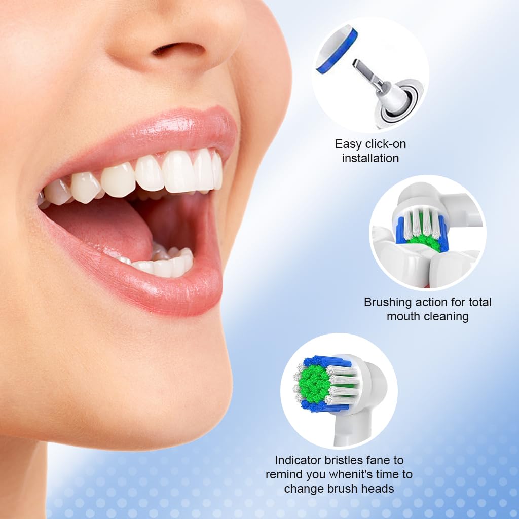 MAYCREATE 4Pcs Electric Toothbrush Replacement Heads for Most Braun Electric Toothbrushes Soft Dupont Bristles Electric Toothbrush Replacements