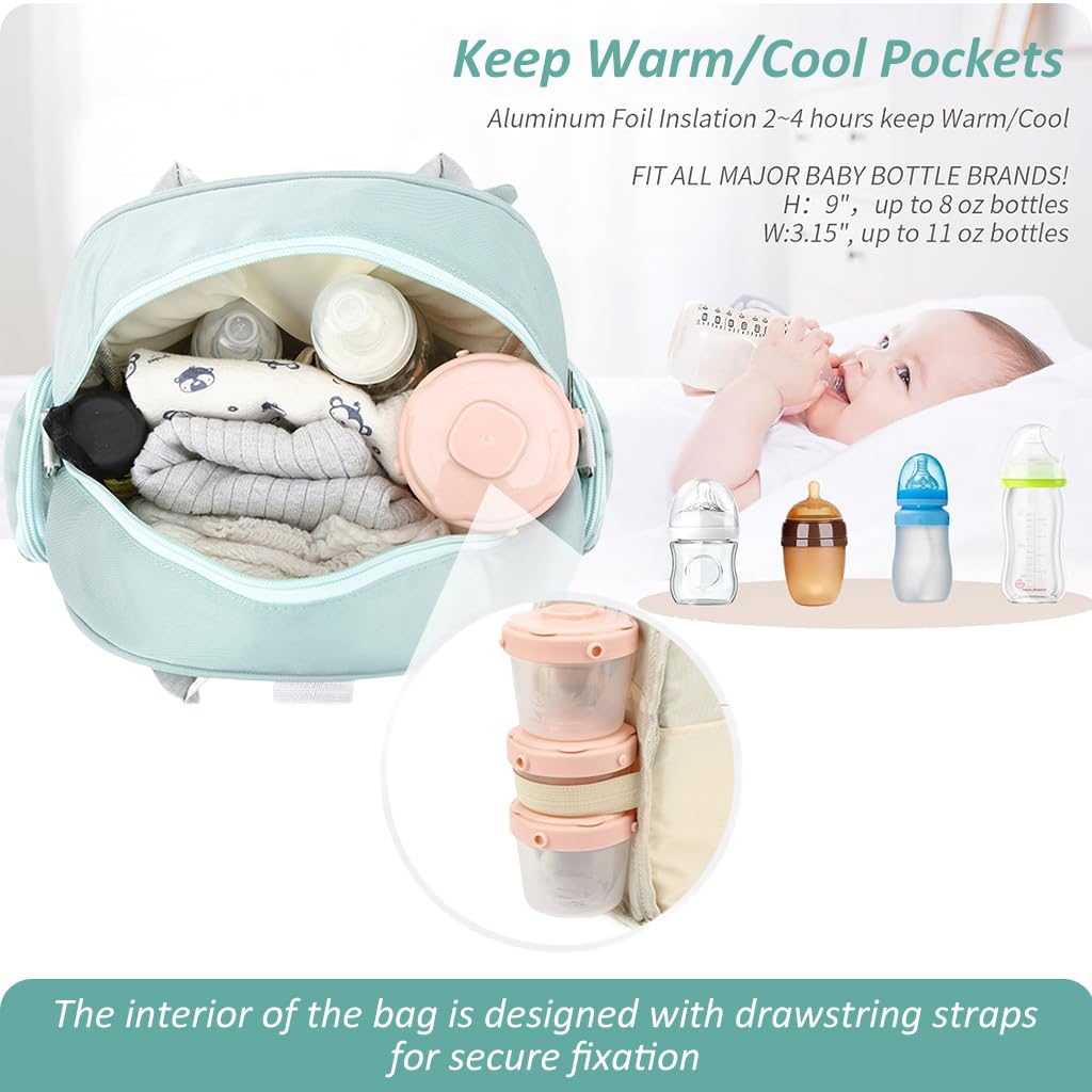 ZIBUYU Diaper Bags for Mom for Travel Lightweight Baby Bag with Shoulder Strap Tote Bag Cute Fashion Cartoon Print Maternity Bag Mother Bag for Baby Travel Motherly Diaper Bags