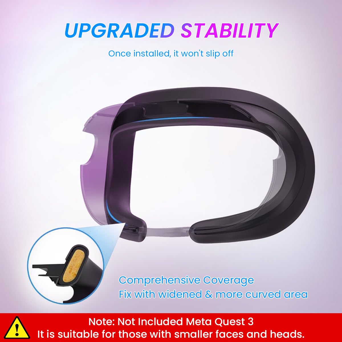 ZORBES VR Face Pad for Meta Quest 3 Skin-Friendly Silicone Face Pad Reuseable Meta Quest 3 Face Cushion Pad for Quest 3 Headset