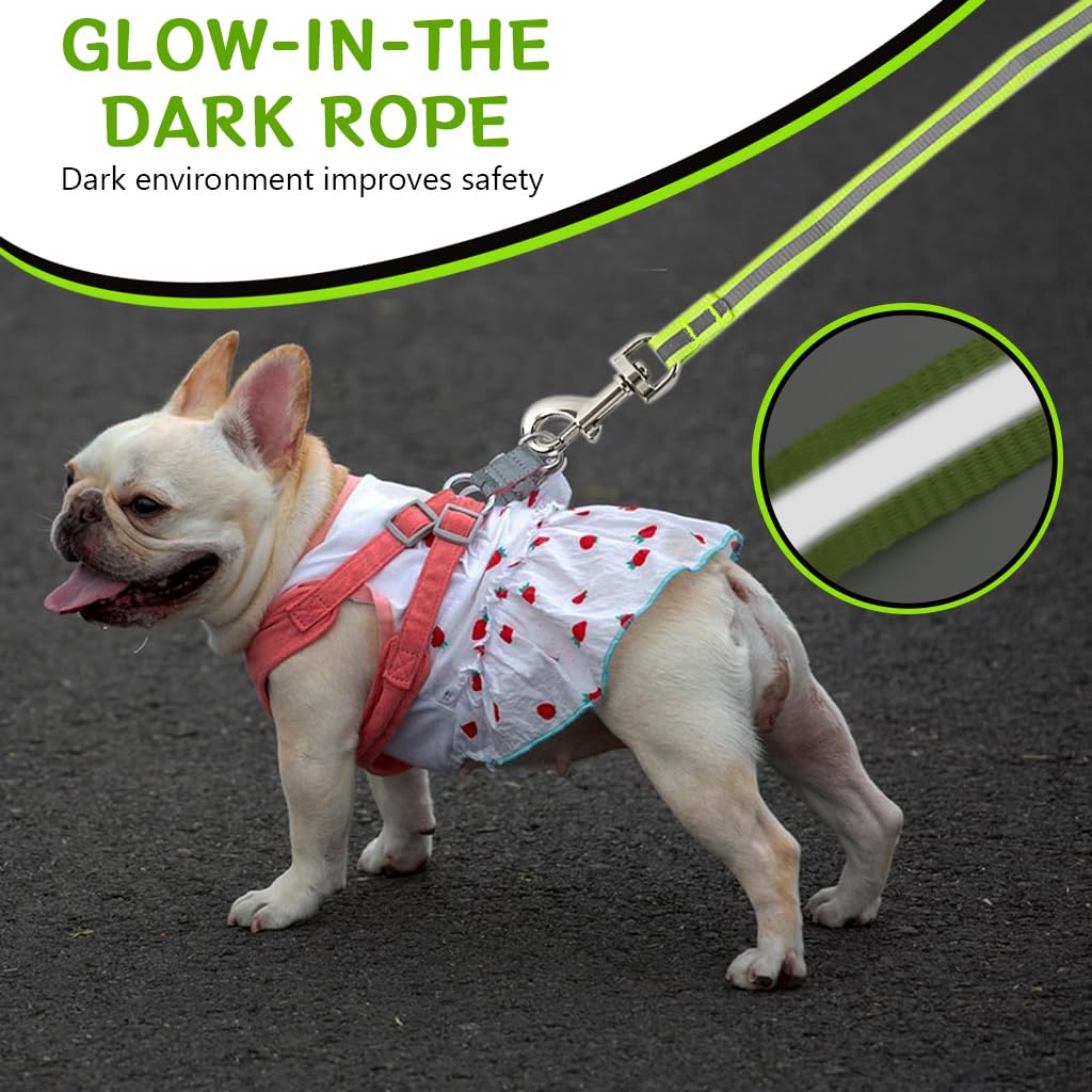 Qpets 16.4 Reflective Dog Leash Auto Retractable Dog Leash Retractable Dog Leash with 360 Degree Swivel Quick Release Buckle, No Pull Safety Reflective Dog Leash