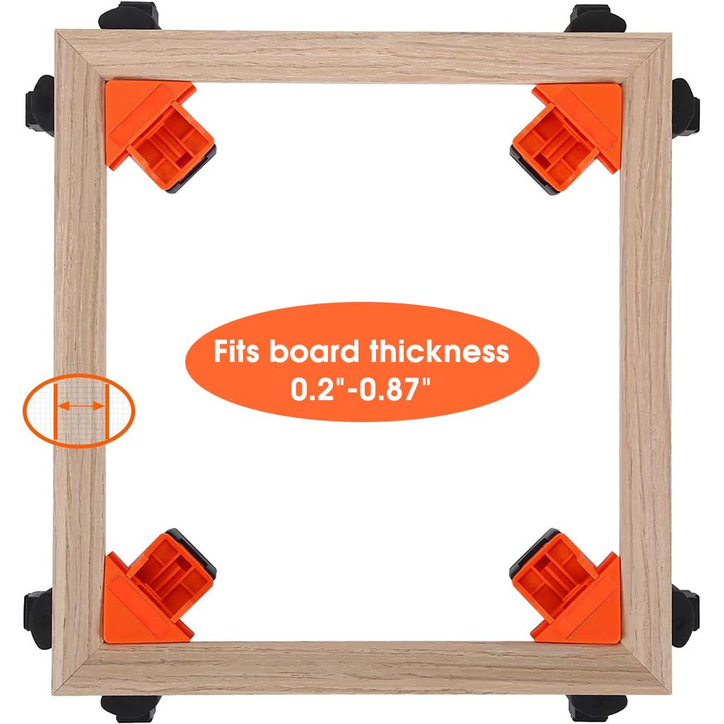 Serplex 90 Degree Corner Clamp, 4PCS Adjustable Single Handle Spring Loaded Right Angle Clamp, Woodworking Corner Clip Quick Spring Loaded Woodworking Clamp for Woodcraft, DIY Craft