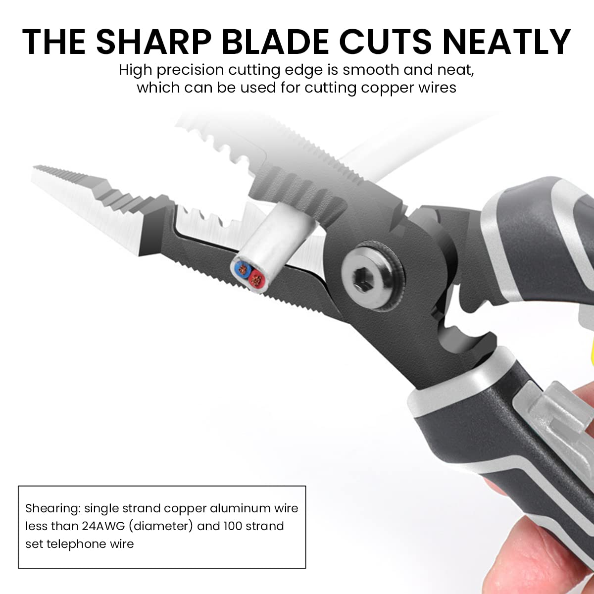 ZIBUYU 7-in-1 Wire Stripper, Wire Stripping Tool, Wire Cutter Stripping Tool for Electric Cable Stripping Cutting and Crimping, Green