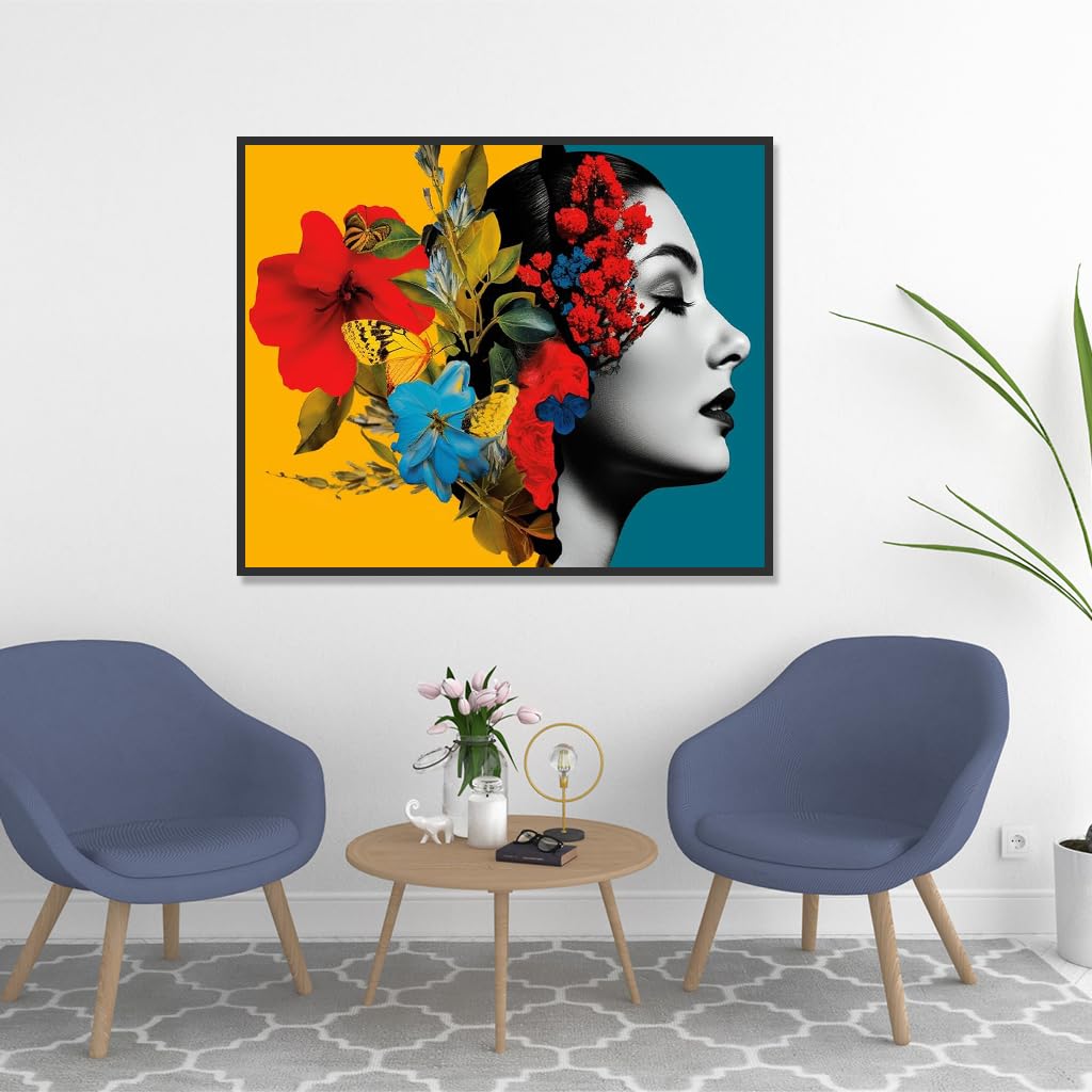 HASTHIP Paint by Numbers Kits for Adults Beginner & Kids Ages Canvas Maple Leaves DIY Digital Oil Paint with Paints and Brushes, Girls and Flowers Modern Home Decor (Frameless 16x20 inch )