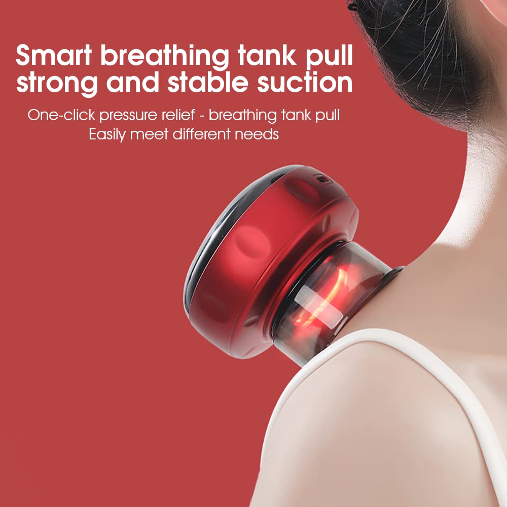HANNEA 3 in 1 Cupping Set, Electric Cupping Therapy Set Gua Sha Massage Tool Cellulite Massager, Back Massager with Infrared Heat Rechargeable Vacuum Therapy Machine For Women