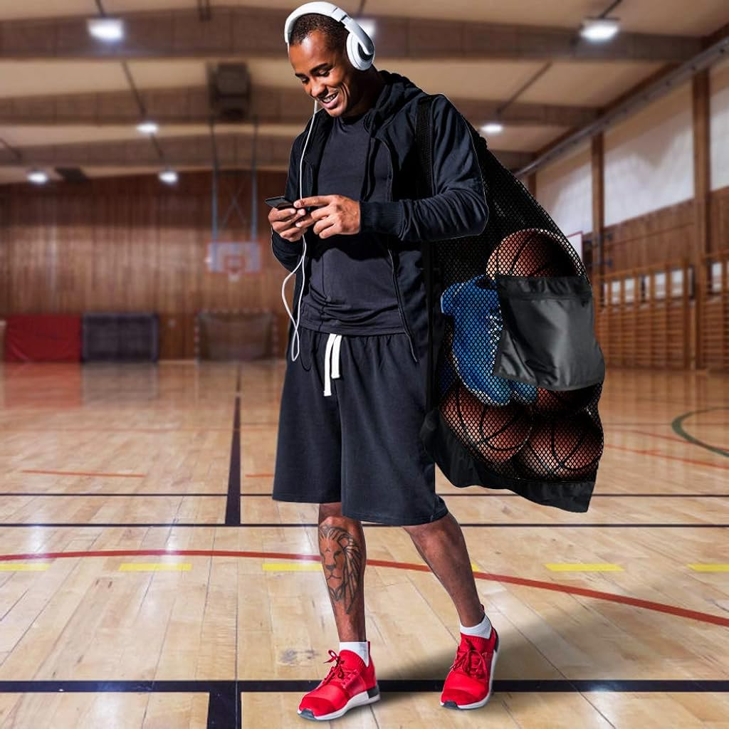 Optifit Large Football Bag for Volleyball Basketball Football Outdoor Sports Equipment with Zipper Pocket, Premium Football Carry Bag with Shoulder Strap